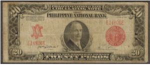 p59 1937 20 Peso Philippine National Bank Circulating Note Banknote