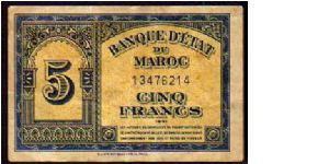 5 Francs__
pk# 24__
01.08.1943 Banknote