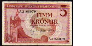 5 Kronur
Pk 37 Banknote
