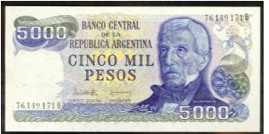 Argentina 5000 Peso 1977 P305. Banknote