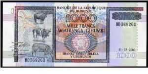 1000 Francs__

Pk 39c__
 01-July-2000
 Banknote