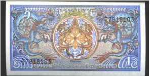 Similar to #5

Blue on multicolour underprint. Royal emblem between facing dragons at center. Simtokha Dzong palace at center on back.

2 signature varieties. Banknote