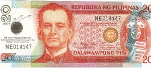PI-182a Philippine 20 Pesos note. Banknote