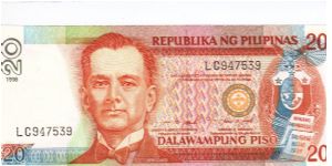 PI-182c Philippine 20 Pesos note. Banknote