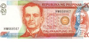 PI-182h Philiippine 20 Pesos note. Banknote