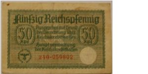 50 pf. nazi ocupation in europe Banknote