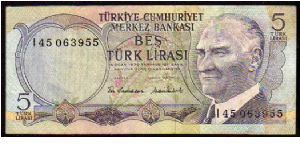 5 Turk Lirasi
Pk 185
----------------
L.1970
---------------- Banknote