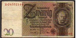 20 Mark
Pk 181a Banknote