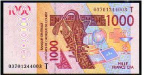 *TOGO*
__________________

1000 Francs

Pk 811Td
==================
Country Code -T-
================== Banknote