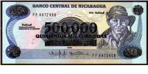 500'000 Cordobas
Pk 163

(Ovpt on 20 Cordobas - 1990) Banknote