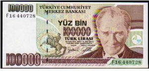 100'000 Turk Lirasi
Pk 206

(L.1970) Banknote