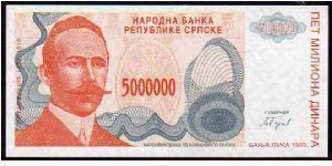 5'000'000 Dinara__

Pk 153__

Serbian Republic-
 Banja Luka Issue
 Banknote