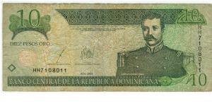 Rep Dominica 2003 10 Pesos Oro Banknote