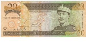 Rep Dominica 2002 20 Pesos Oro Banknote