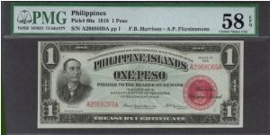 p60a 1918 1 Peso Treasury Certificate Banknote