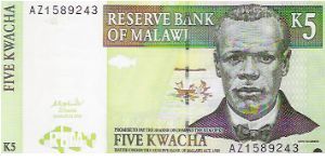 FIVE KWACHA
AZ1589243

P # 36B Banknote