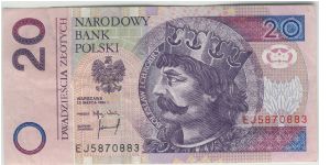 Poland 1994 20Zlotych Banknote
