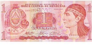 1 LEMPIRA
CW8628043

P # 84 Banknote