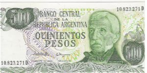 1977-1982
ISSUE SERIE A_D

500 PESOS
10.823.271D

P # 303C Banknote