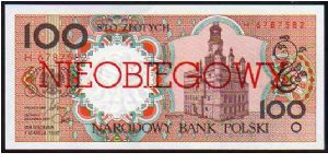 100 Zlotych
Pk 170a

(Ovpt Nieobiegowy - Non Negotiable) Banknote