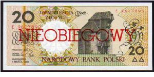 20 Zlotych
Pk 168a

(Ovpt Nieobiegowy - Non Negotiable) Banknote