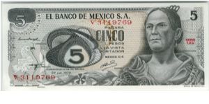 Mexico 1972 5 Pesos Banknote