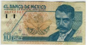Mexico 1992 10 Pesos Banknote