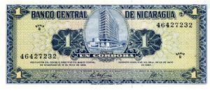 1 Cordoba
Blue
3 signatures on note, Nicaraguan Central Bank building
Francisco  Hernandez De Cordoba 
Security Thread Banknote
