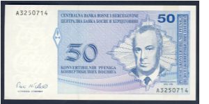 Bosnia 50 Pfeniga 1998 P57. Banknote