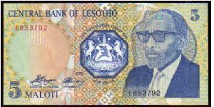 5 Maloti
Pk 10a Banknote