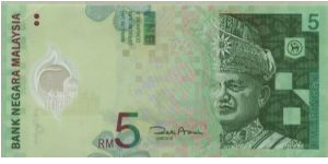 11th Series Malaysia RM5 Polymer note with Error in Obverse. The King's figure printing partly missing dark green color. Now it is for Sale!! Great chance to own a Rare Error note. Banknote