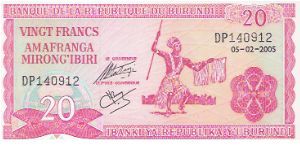 20 FRANCS

DP140912

P # 27D-2005 Banknote