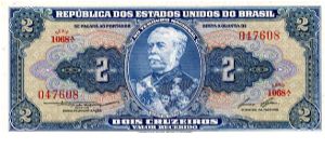 1954/58
2 cruzeiros
Blue/Orange
Series A 901-1135
Duke of Caxis
Sign Lemos & Lopes
Army Collage
ABNC Banknote