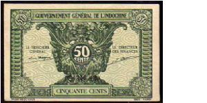 *FRENCH INDOCHINA*
_________________

50 Cents
Pk 91a
----------------- Banknote