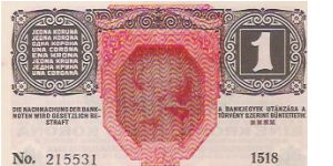 1 KRONE

NO: 215531    1518 Banknote