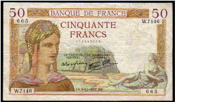 50 Francs
Pk 85 Banknote