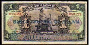 1 Bolivano__
Pk 112__

Ovpt 1929
 Banknote
