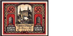 Notgeld

50 Pfenning (Red)
Pk NL

(Striegau) Banknote