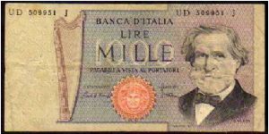 1000 Lire
Pk 101e Banknote