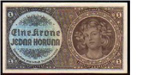 *BOHEMIA & MORAVIA*
________________

1 Krone
Pk 3a
---------------- Banknote
