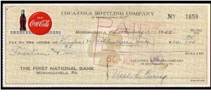 (Cheque)

14,85 Dollars
Pk NL

(Coca Cola Cheque 

Dated  
16 - 02 - 1955) Banknote