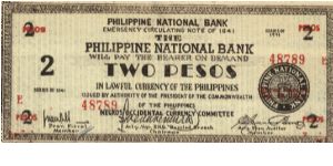 S-625a RARE Negros Occidental 2 Pesos note in series, 9 of 20. Banknote