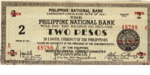 S-625a RARE Negros Occidental 2 Pesos note in series, 8 of 20. Banknote