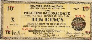 S-627b RARE Negros Occidental 10 Pesos note in series, 18 of 20. Banknote