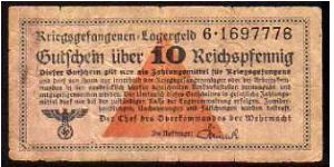 10 Reichspfennig
Pk NL
-----------------
Lagergeld WWII Prisoner War Money
1939-1945
----------------- Banknote