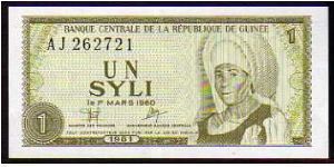 1 Syli
Pk 20 a
^^^^^^^^
L.01-March-1960
^^^^^^^^^^^^^^^ Banknote