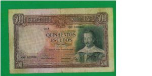 a nice 500 escudos 1952 from Portugal Banknote