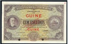 Chamiço 100 escudos 1921 Specimen hihgest rarity - CU Banknote