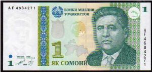 1 Somoni
Pk 14 Banknote