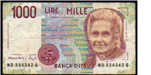 1000 Lire __
Pk 114b

(Sign. Fazio-Speziali) Banknote